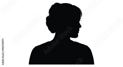 A striking profile view of a woman s face in black silhouette