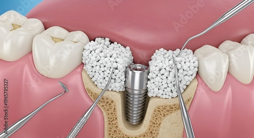 Dental Implant Surgery: Bone Grafting and Implant Placement Procedure