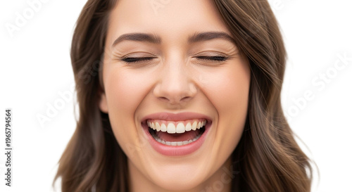 Joyful Laughing Young Woman Headshot on Transparent Background