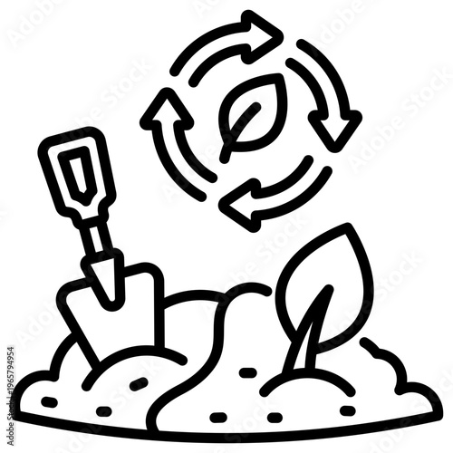 Land Restoration Icon vector Illustration For Design.