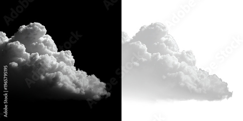 Fotografía White fluffy cloud floating on a transparent background during daylight hours ne