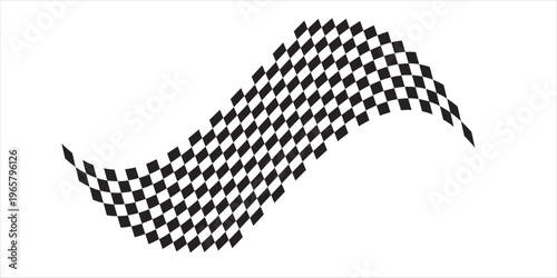 Checkered flag. Signaling on the race track. fabric texture with cubes, background for presentations and start pages