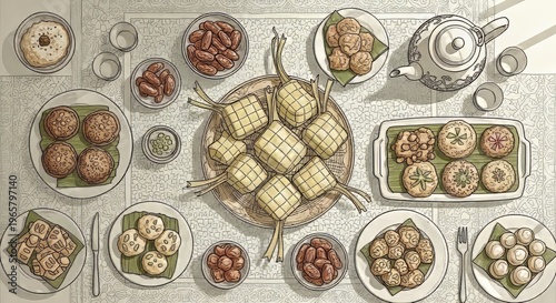 Variety of traditional sweet and savory pastries.