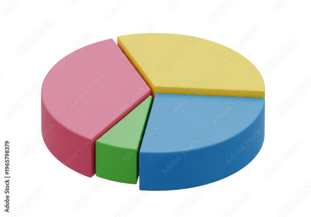 Obraz premium A pie chart with four colored sections