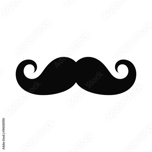 Black handlebar mustache silhouette icon