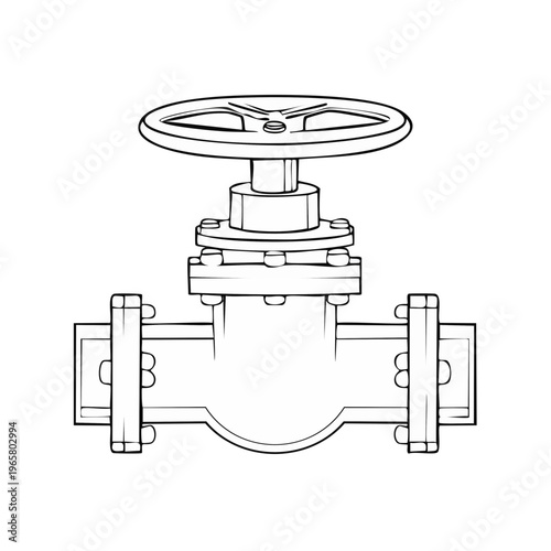 Industrial Gate Valve with Hand Wheel for Fluid Control