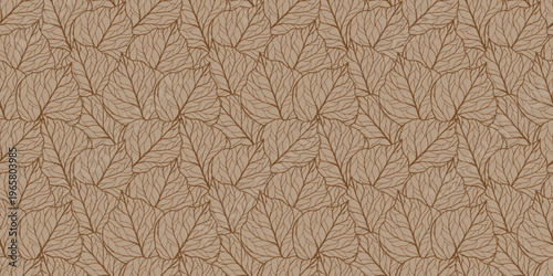 葉脈モチーフの有機的な模様シームレスイラスト