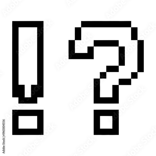 Vector showing an exclamation mark and question mark as bold icons