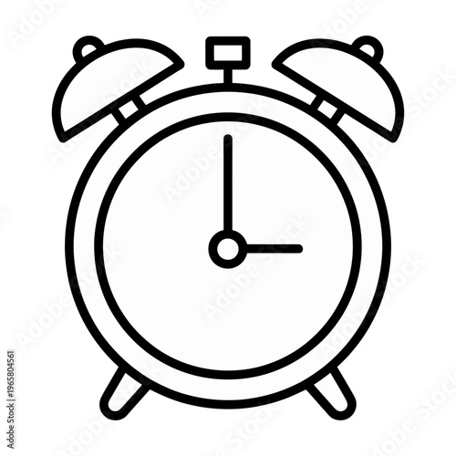Vector of an alarm clock with hands pointing upwards