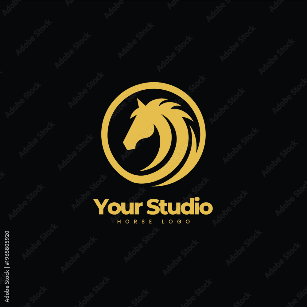 Fototapeta premium Modern Horse Logo Design with Elegant Silhouette for Premium Branding