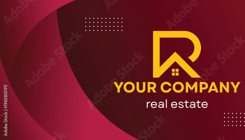 Modern Real Estate Business Card Template with House Icon and Clean Layout