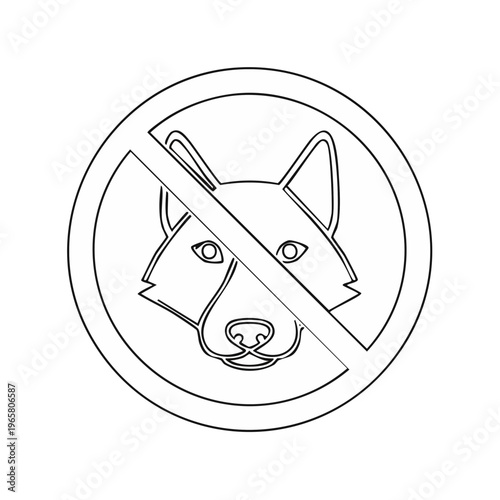 No dogs allowed sign icon for animal restrictions and warning symbols