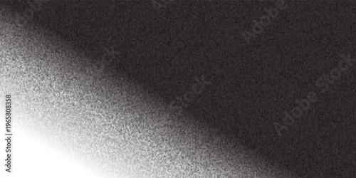 Grain stippled gradient. Faded stochastic dotwork texture. Random grunge noise background. Black dots, speckles or particles wallpaper. Halftone vector monochrome