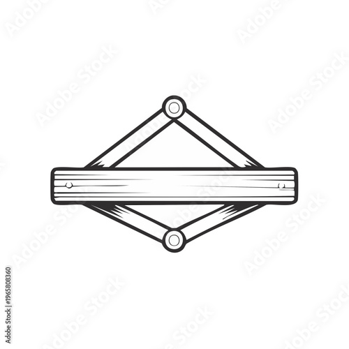 Simple Line Drawing of a Scissor Jack Lifting Mechanism for Vehicles