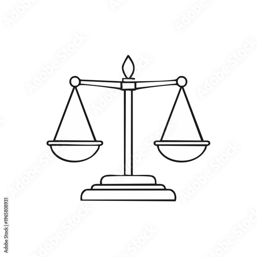 Line Art Representation of a Balance Scale Symbolizing Justice and Equality