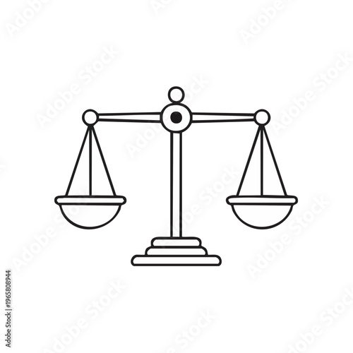 Simple Line Drawing of Balance Scales Symbolizing Justice and Equality
