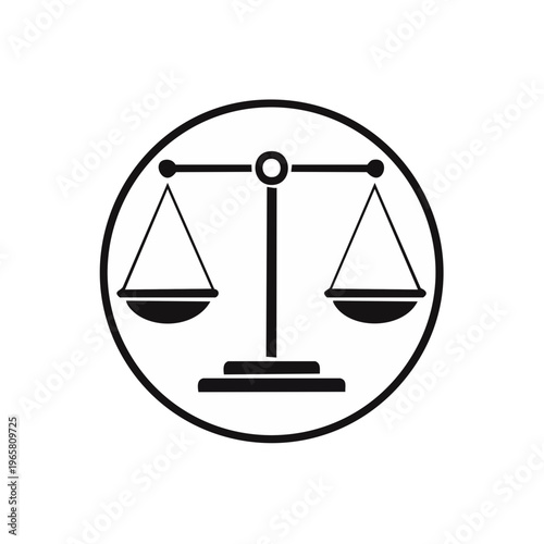 Classic Balance Scales Emblem Symbol