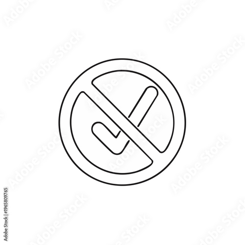 No Checkmark Icon Outline Prohibited Symbol