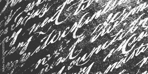 Textured dark grey background with abstract white scribbled handwritten script grunge scratchy