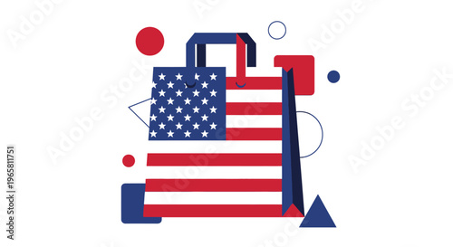 Buy American Support Local Minimal Illustration