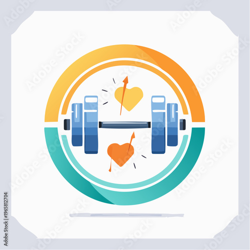 Fitness for Heart Health Dumbbell Icon Symbolizing a Healthy Lifestyle and Cardiology