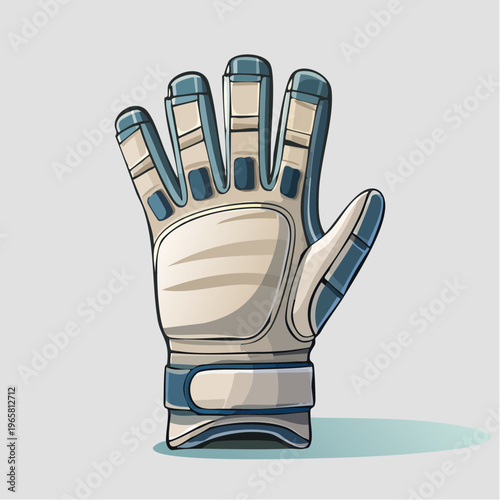 Illustration of a single, high-quality goalkeeper glove on a plain background