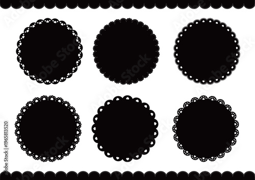 かわいいハートのレースの円・コースター素材