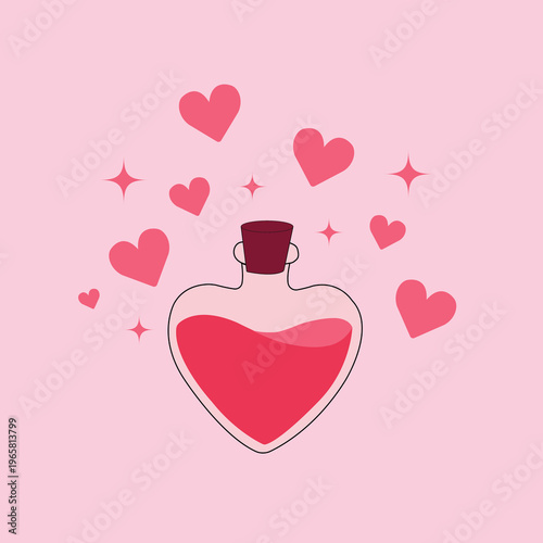 Love potion, flat design