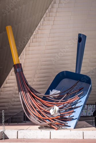 'Big Sweep' sculpture outside Denver Art Museum, Denver, Colorado, USA