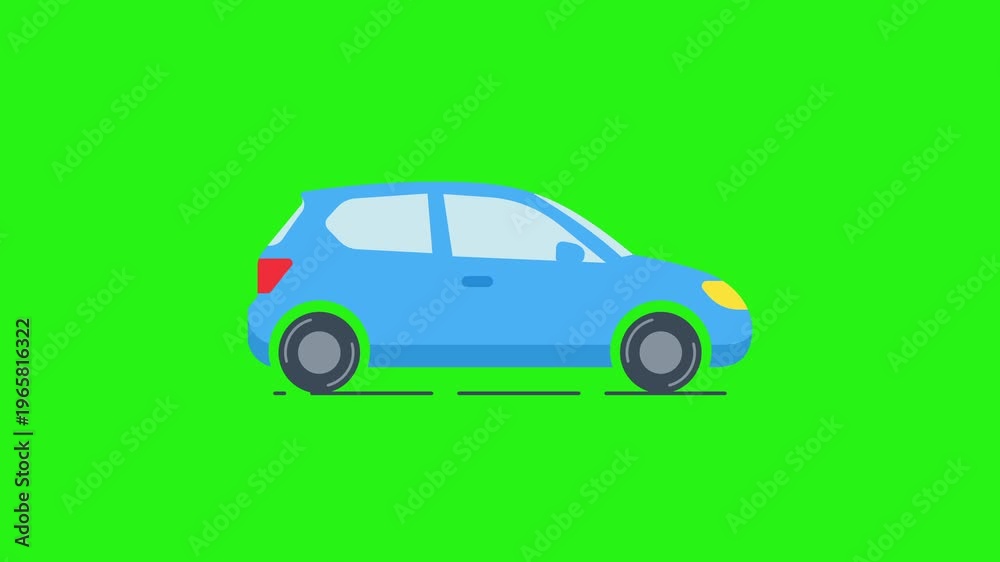 Java 2d Animation Car Simple 2D cartoon car driving loop animation on green screen background ...