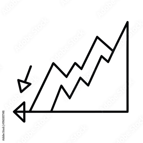 Recession dolar icon line airt vector an white background.eps