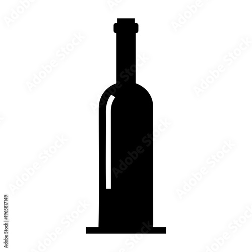 Black and white vector icon of a tall laboratory glass cylinder on a wide base
