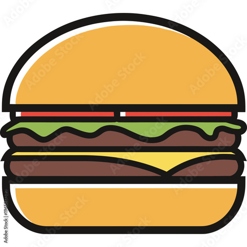 A juicy cheeseburger with lettuce and tomato on a bun is served.