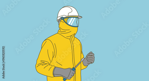 World Day for Safety and Health at Work Illustration of a Worker