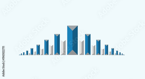 Free Download Blue 3D Bar Graph Illustration with Bars. - GFXLoad