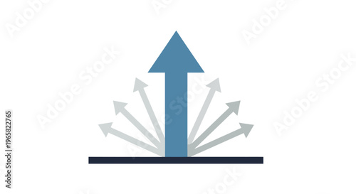 Blue Arrow Standing Out from Others.