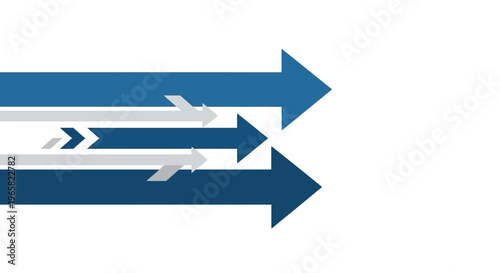 Blue Arrows Pointing Right Direction Sign.