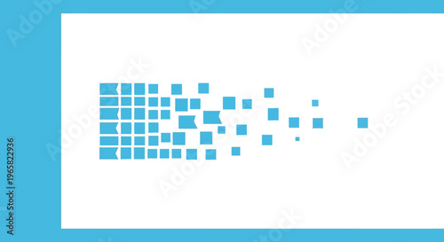 Blue Squares Fading into White Space.