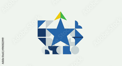 Blue Star Logo Design Elements.
