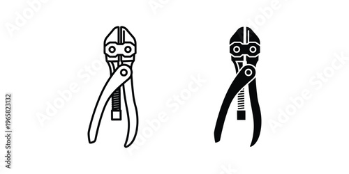Two contrasting illustrations of pliers with unique facial features