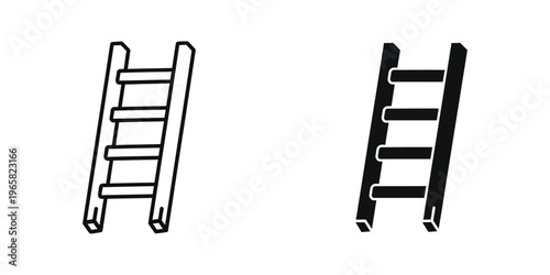 Comparison of two different ladder styles in black and white line drawing