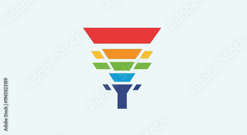 Colorful Funnel Icon with Multiple Layers.