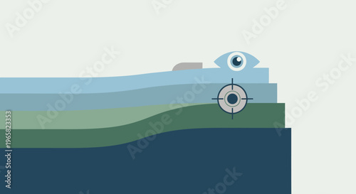 Eye Looking Out Over Ocean Landscape.