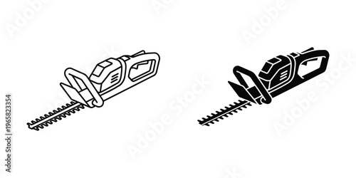 Comparison of two different types of hedge trimmers in use