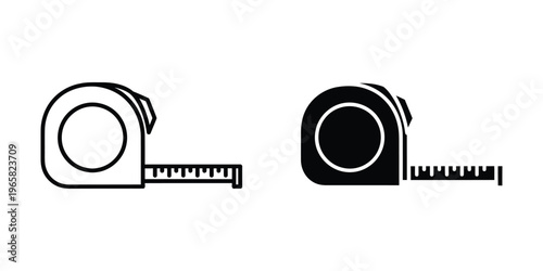 Comparison of a standard tape measure and a black tape measure with a white stripe.