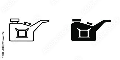 Comparison of empty and filled jerry can icons with spouts