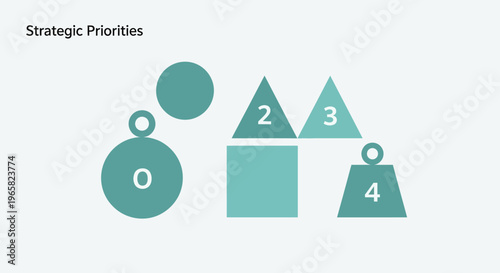 Strategic Priorities Infographic with Numbered Shapes.