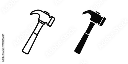 Comparison of a standard hammer and a heavy-duty demolition hammer silhouette.