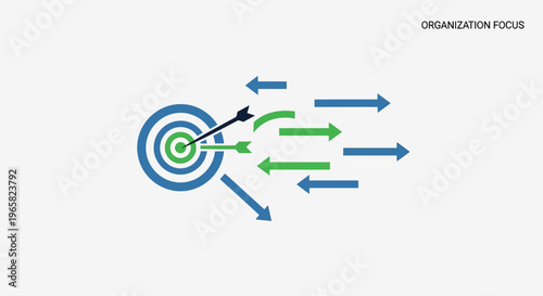 Target with Arrows Indicating Direction Focus.