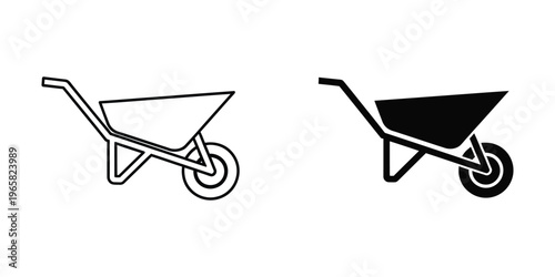 Comparison of an empty and a filled wheelbarrow illustration